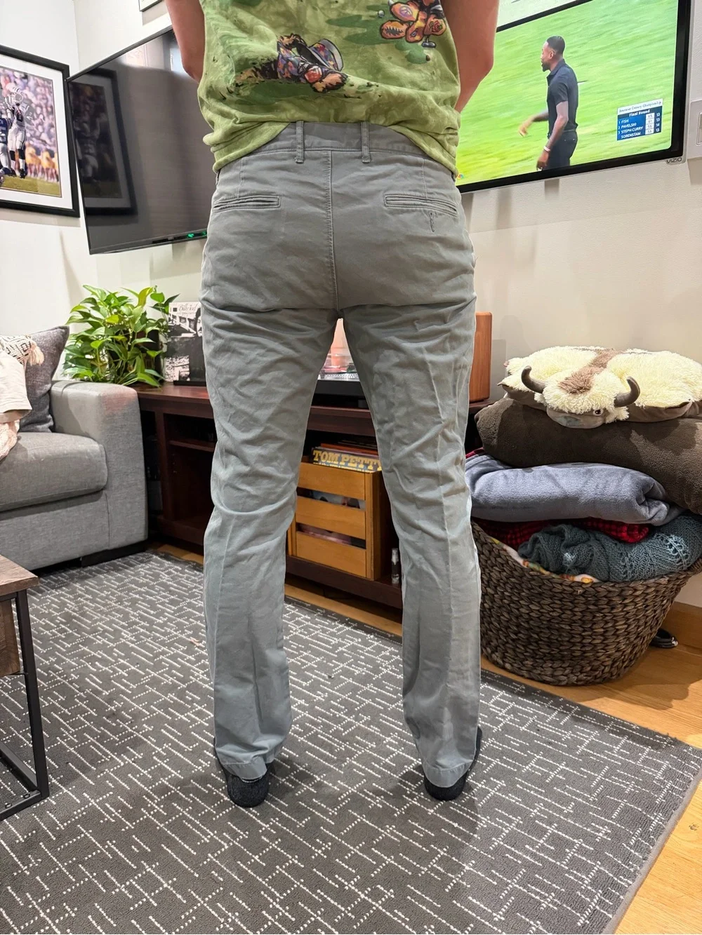 J. Crew Men's Chinos in Light Green-Gray